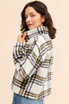 Plaid Wool Shirt Jacket