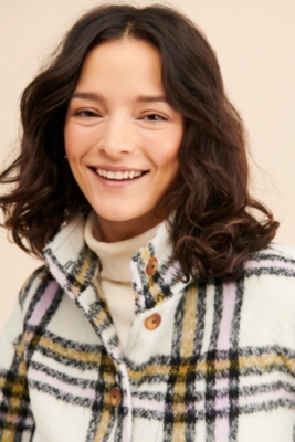 Plaid Wool Shirt Jacket