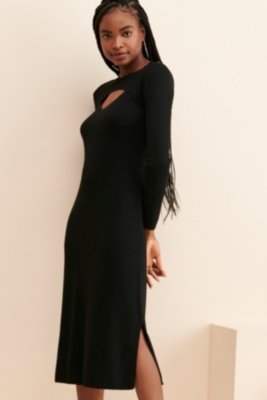 Black midi sweater dress sale