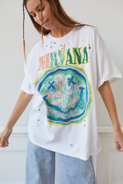 nirvana t shirt dress Urban Outfitters Nirvana T-shirt Dress in Blue