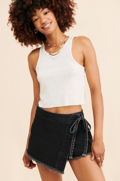 ONLY Onllesly Reg Lb Dnm Skort Bj Noos Women's Mini Denim Wrap Skort (1