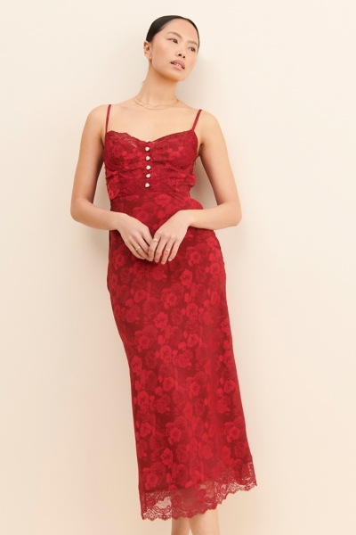 sachin and babi light blue dress Farm Rio - Jungle Red Scarf Wrap Midi Dress main image 1