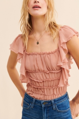 トップス fetico RUFFLED CUFFS WAFFLE BODY SUITSM FETICO RUFFLED-CUFFS WAFFLE BODYSUIT - VONDOT｜レディース