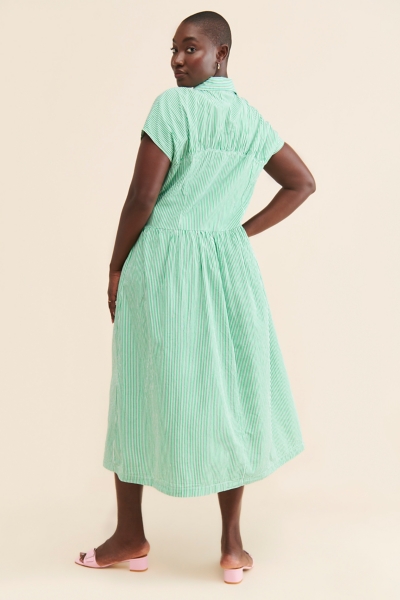 midi green shirt dress Button Up Midi Shirt Dress Small