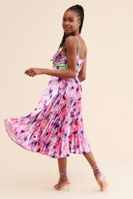 knee length dresses for ladies Red Puff Sleeve Quinn Midi Dress main image 0