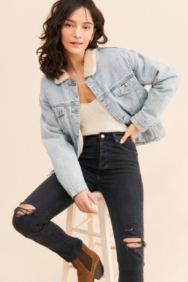 Sherpa Lined Denim Jacket | Nuuly