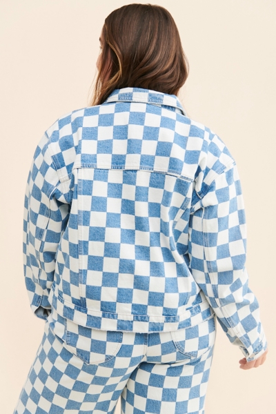 Checkerboard Denim Jacket | Nuuly