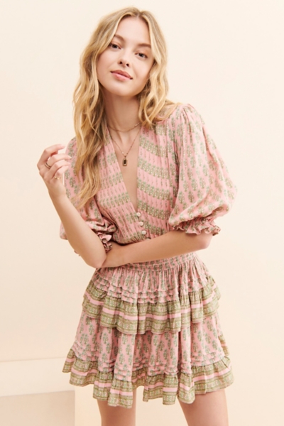 dress mini white outfit Emerson Puff Sleeve White Mini Dress  American Threads Women's Clothes White / L