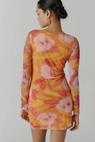 Giuliana Mesh Long Sleeve Mini Dress | Nuuly