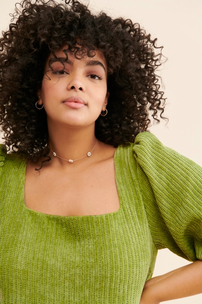 Corduroy Puff Sleeve Mini Dress | Nuuly