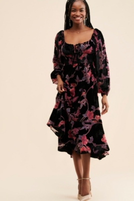 Giulia Burnout Velvet Maxi Dress, Anthropologie