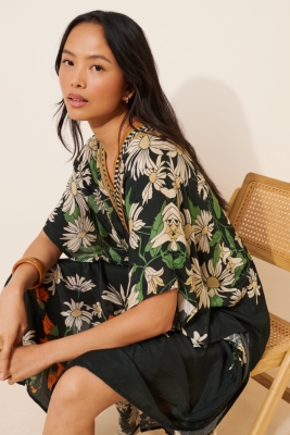 V-Neck Floral Kaftan