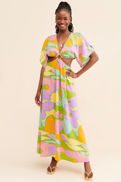 chinese dress ladies Deme by Gabriella Dana One-Shoulder Fitted Maxi Dress main image 1