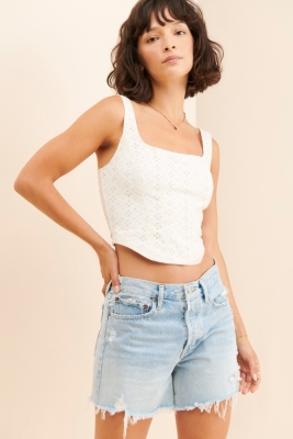 MINKPINK Eyelet store Crop Top