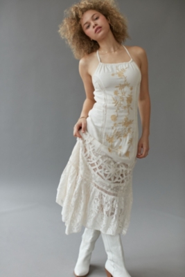 【新品】ハーリップトゥ　Como Back Lace-Up Dress S Scoop Neck Glitter Mesh Lace Up Back High-Low Dress
