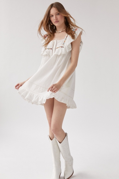 white embroidered tunic dress White Tunic embroidered kaftan, Bohemian embroidery tunic dress, beaut –  Gipci