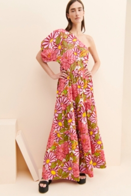 新品♡ MEDI OFF SHOULDER PUFF SLEEVE DRESS Off-the-shoulder Puff Sleeve Maxi Bridesmaid Dress With