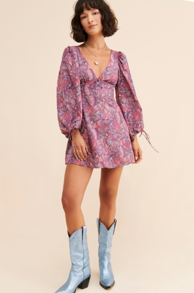 mango yellow mini dress Mango Dramatic Sleeve Mini Dress