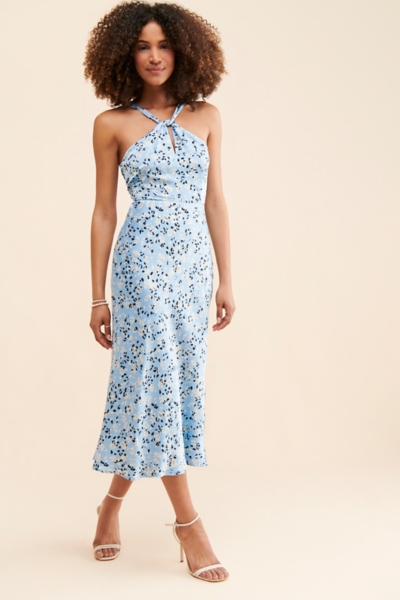 knee length dresses for ladies Sandrine Black Floral Lace Midi Dress (Final Sale-US Only), S / Black main image 0