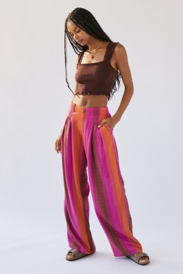 Martina Linen Mid-Rise Trousers | Nuuly