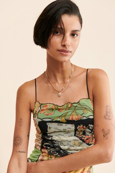 knee length dresses for ladies Women's The Cinch Button Down Short Sleeve Dress in Lost In Reality Print –  Brixton main image 0