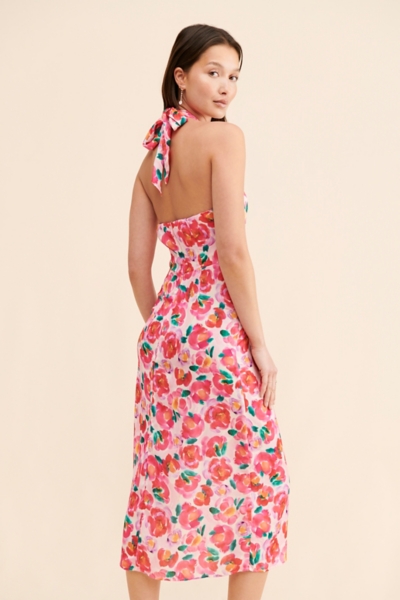 tatiana halter midi dress Floral tie