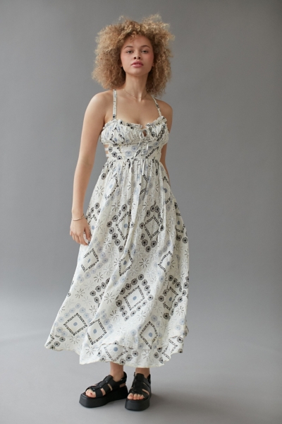 sachin and babi light blue dress Frankies Bikinis Soleil Embroidered Backless Midi Dress main image 0