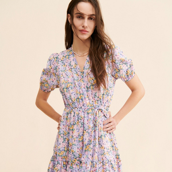 Floral Fields Midi Wrap Dress | Nuuly Rent