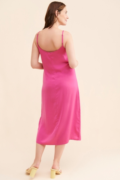 maternity slip dress satin The "Everything" Dress in Onyx