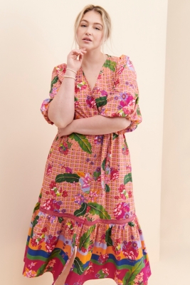 Tropical Flounce Midi Dress | Nuuly