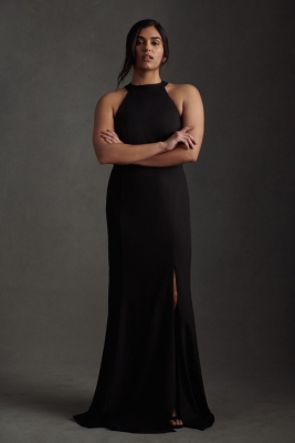 Serephina Crepe Open-Back Maxi Dress