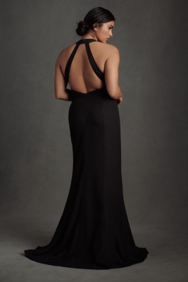 Serephina Crepe Open-Back Maxi Dress