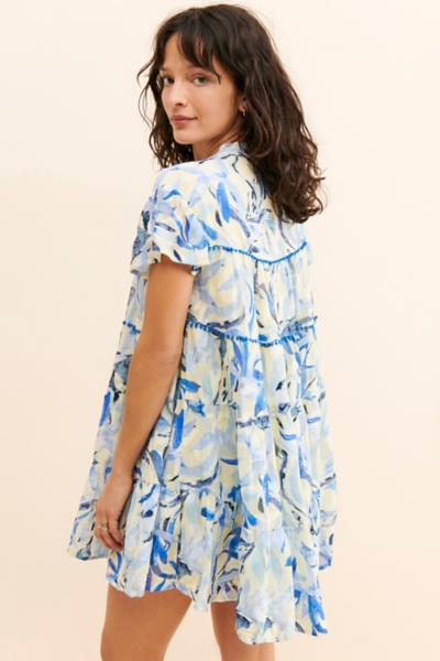 chinese dress ladies LAURA LINEN MINI DRESS main image 1