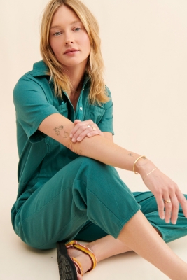 Back Beat Co. Boiler Suit Teal 2024 small jumpsuit Free People