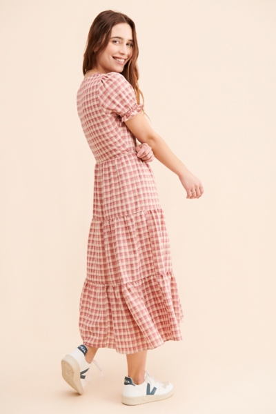 pink plaid dress fashion nova Melody Plaid Mini Dress - Pink/combo
