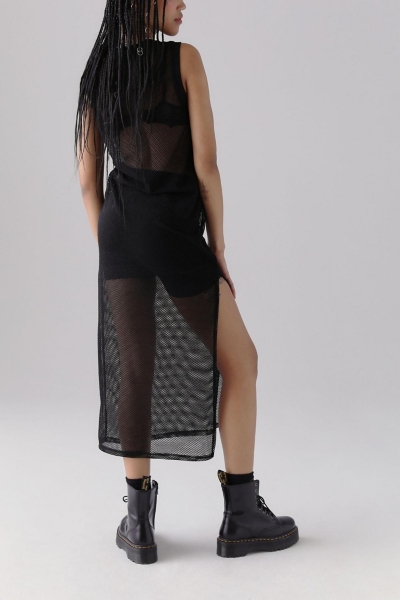 knee length dresses for ladies MINDING MY BUSINESS MESH MIDI DRESS  AKIRA