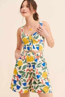 Feeling The Bliss Floral Polka Dot Bustier | Windsor
