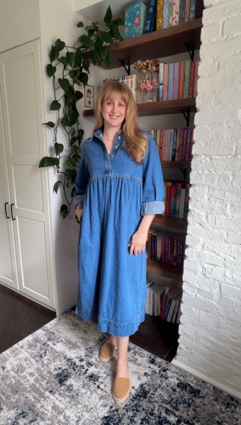 seen worn kept denim dress Long-Sleeve Midi Merona | Dresses | Heel Height:3.9 inches Elegant A-Line Wedding Dresses & Bridal Gowns Blouse 23.0 Hips