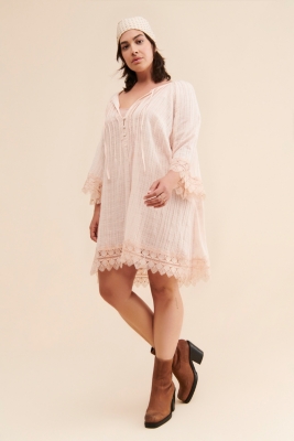 Lace Pintucked Tunic Dress | Nuuly