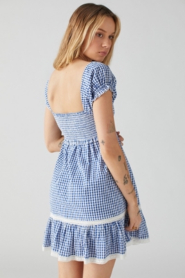 Marseille Gingham Smocked Mini Dress