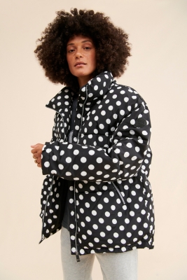 Polka dot puffer outlet jacket