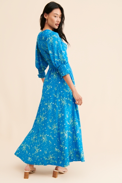 midi dress with flared sleeves Doting Bell Sleeve Cut-Out Midi Dress Champagne