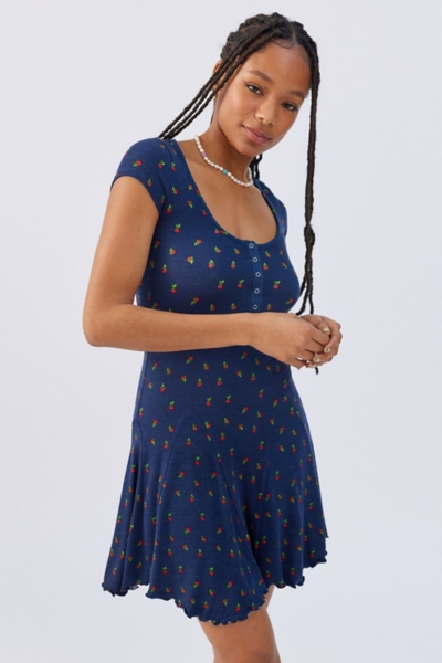 henley mini dress Maurices Women's 24/7 Bare Henley Mini Dress Blue Size Large