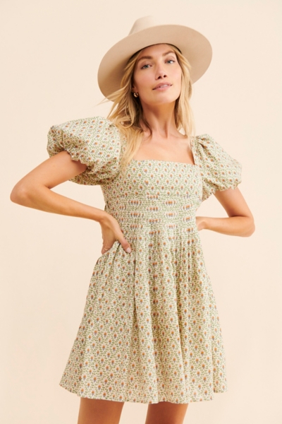 knee length dresses for ladies Leana White Floral Mini Dress - US 4 main image 1