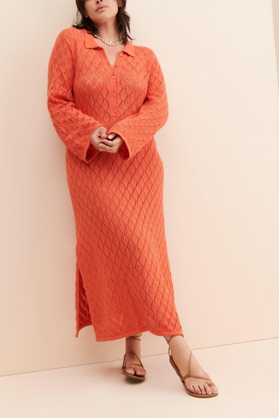 chinese dress ladies Cream Autumn Knit Maxi Dress main image 0