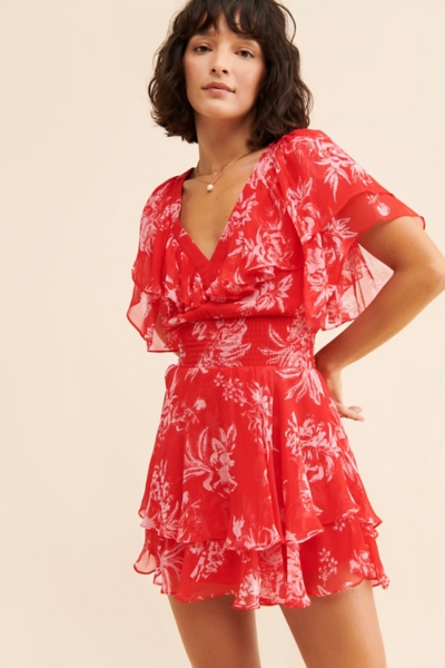 knee length dresses for ladies Aztec Print Pleated Mini Dress Medium