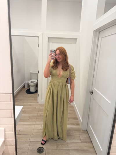 knee length dresses for ladies Blush Mult Floral Embroidered Maxi Dress With Sheer Flutter Sleeves