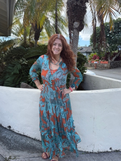 sachin and babi light blue dress The Marais Printed Tiered Maxi Dress