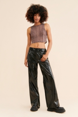 NKNIT vegan leather short pants silver② NKNIT vegan leather short pants silver②
