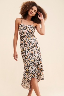 Topshop leopard hotsell slip dress